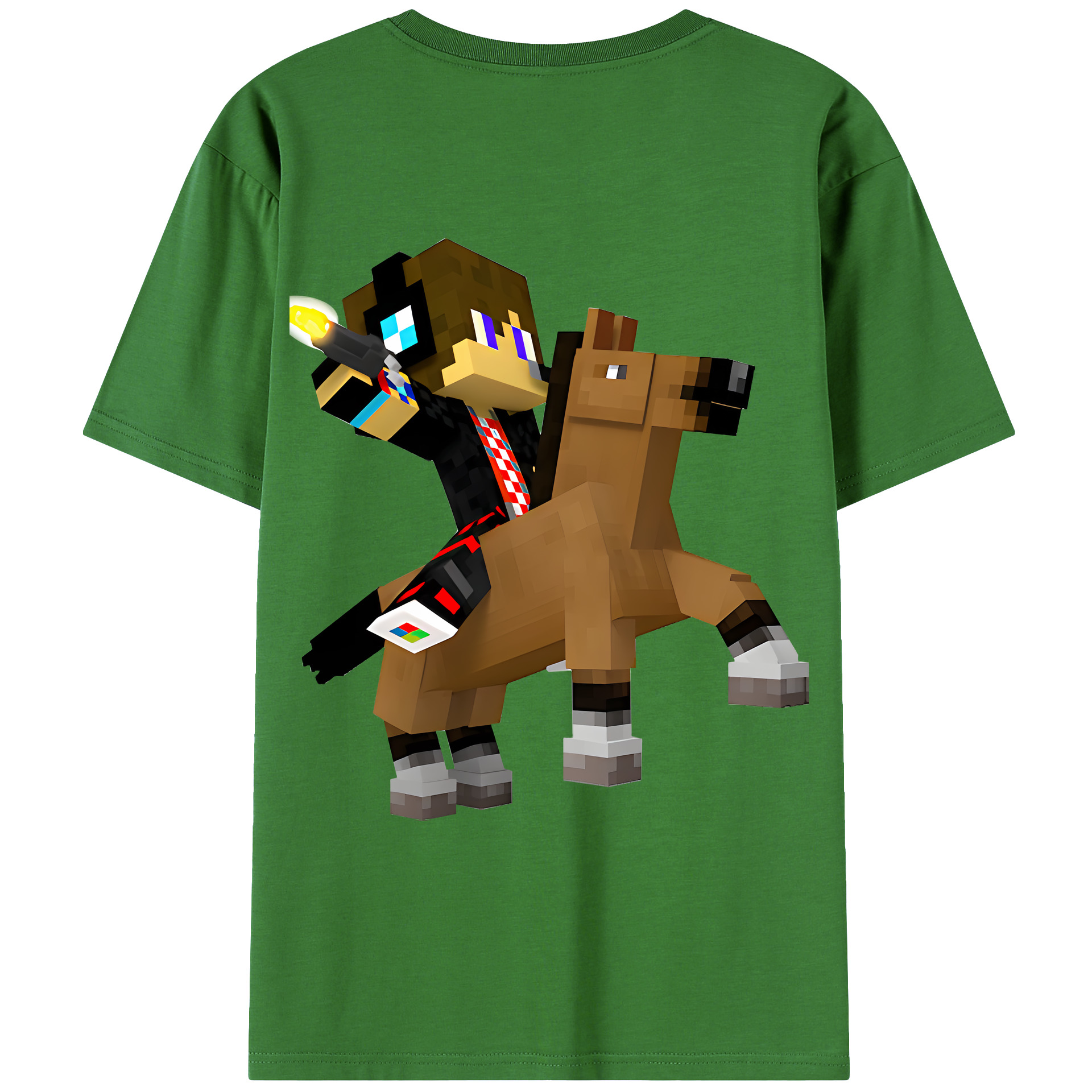 （画像用） マインクラフト ブロックの世界 Minecraft MC Block world レディース半袖Tシャツ(バックプリント)